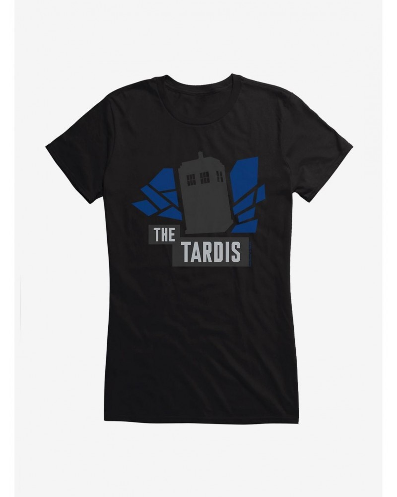 Doctor Who TARDIS Script Silhouette Girls T-Shirt $10.46 T-Shirts