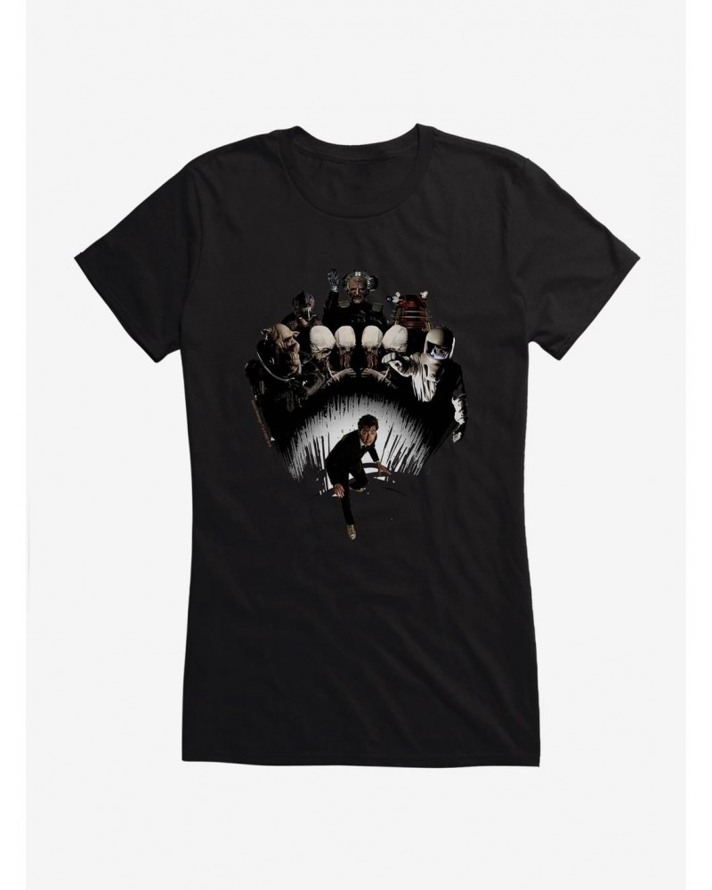 Doctor Who Villain Circles The Doctor Girls T-Shirt $8.72 T-Shirts