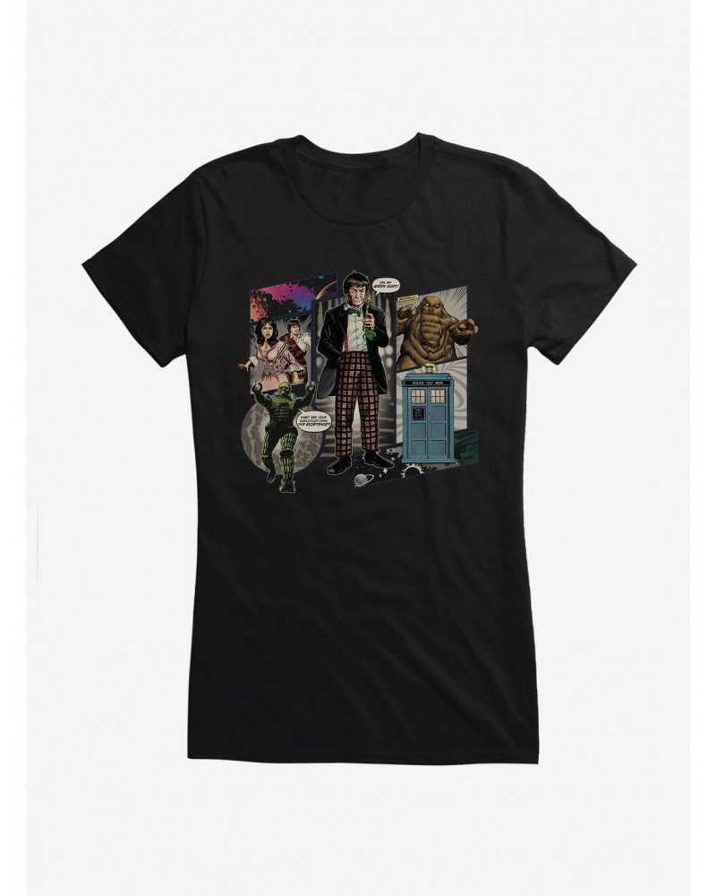 Doctor Who The Second Doctor Comic Scene Girls T-Shirt $10.46 T-Shirts