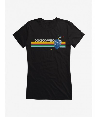 Doctor Who Thirteenth Doctor TARDIS Rainbow Stripe Girls T-Shirt $10.46 T-Shirts