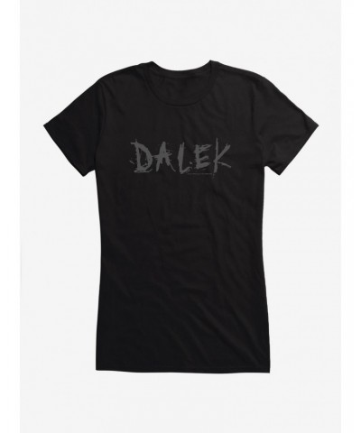 Doctor Who Dalek Scratch Script Girls T-Shirt $10.96 T-Shirts