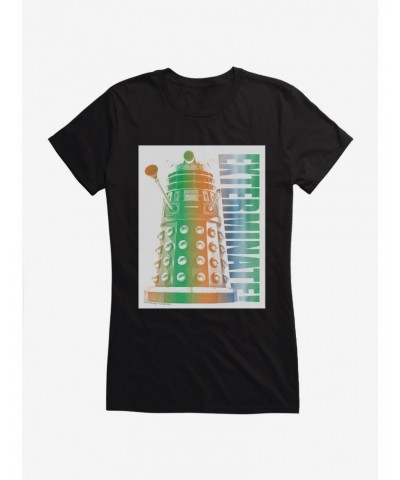 Doctor Who Dalek Ombre Exterminate Girls T-Shirt $8.22 T-Shirts