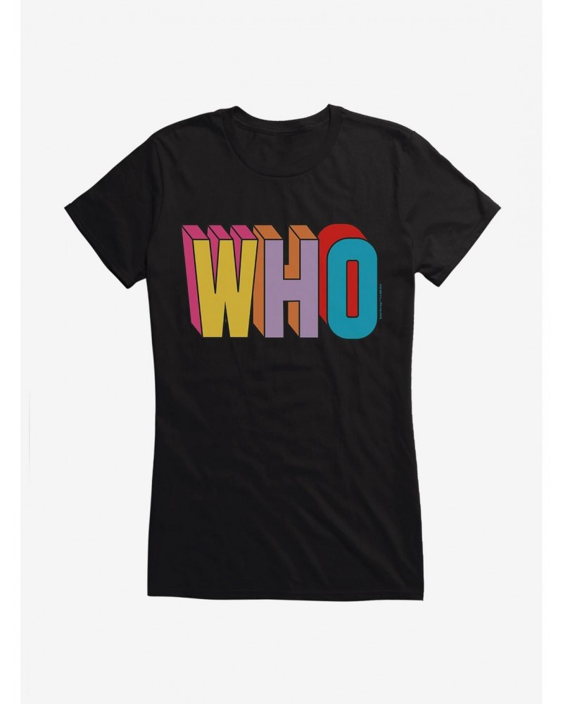 Doctor Who Thirteenth Doctor Who Block Script Girls T-Shirt $9.71 T-Shirts