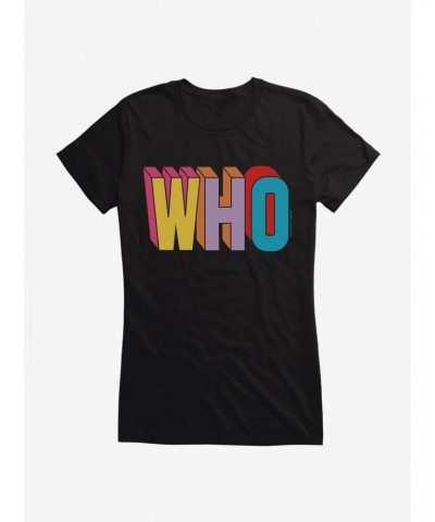 Doctor Who Thirteenth Doctor Who Block Script Girls T-Shirt $9.71 T-Shirts