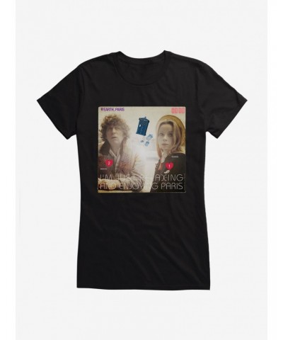 Doctor Who The Fourth Doctor Enjoying Paris Girls T-Shirt $7.97 T-Shirts