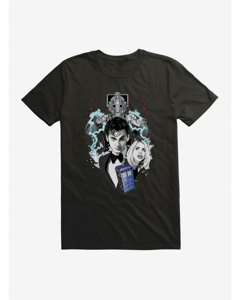 Doctor Who Tenth Doctor And Cybermen T-Shirt $7.65 T-Shirts