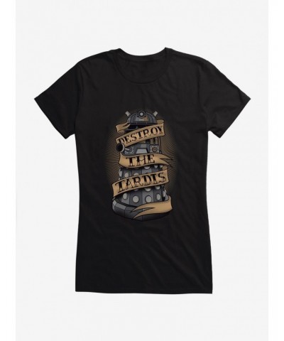 Doctor Who Destroy The Tardis Girls T-Shirt $10.71 T-Shirts