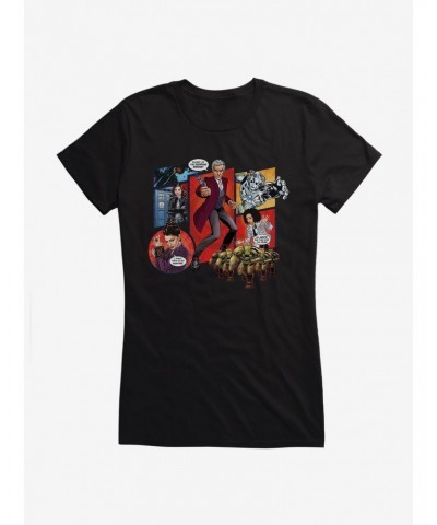 Doctor Who Twelfth Doctor Pudding Brains Comic Girls T-Shirt $7.97 T-Shirts