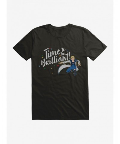 Doctor Who The Thirteenth Doctor Time To Be Brilliant! Black T-Shirt $9.80 T-Shirts