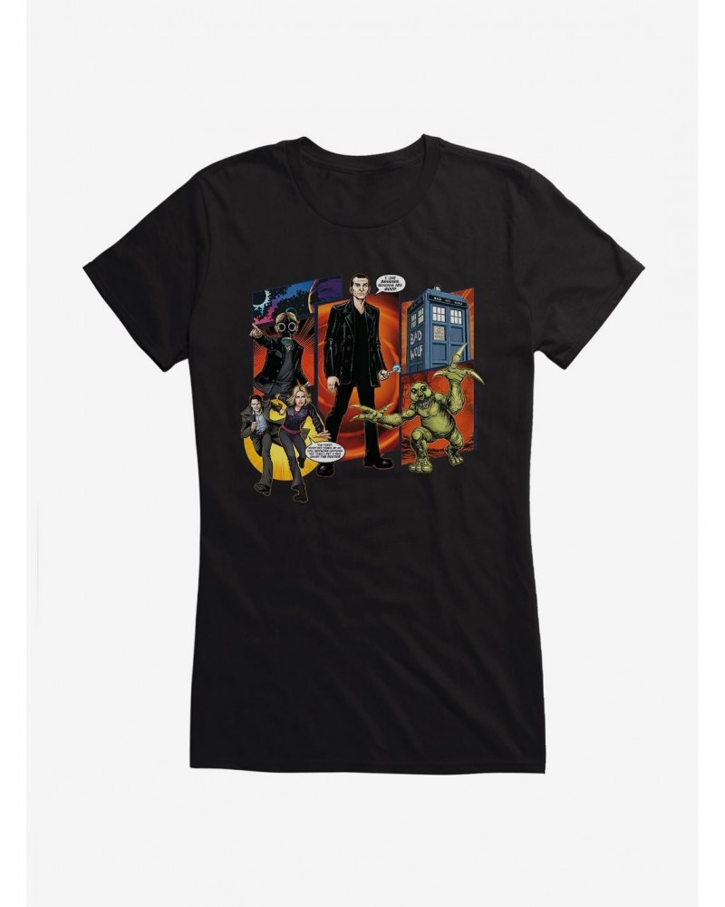 Doctor Who The Ninth Doctor Comic Scene Girls T-Shirt $11.45 T-Shirts