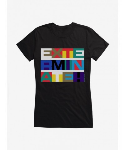 Doctor Who Exterminate Blocks Girls T-Shirt $9.21 T-Shirts