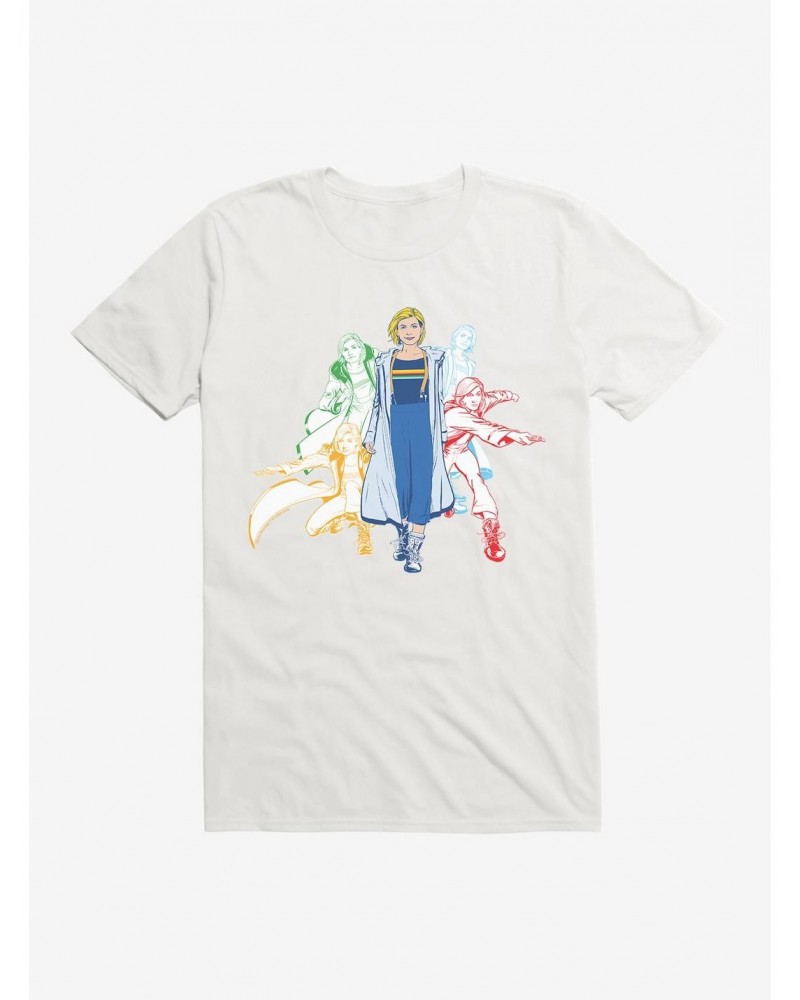 Doctor Who Thirteenth Doctor Jump Into Action Sketches T-Shirt $11.47 T-Shirts