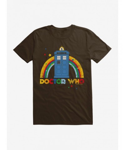 Doctor Who Thirteenth Doctor TARDIS Distressed Rainbow T-Shirt $10.88 T-Shirts