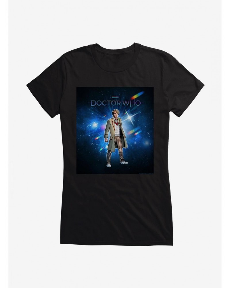 Doctor Who The Fifth Doctor Time Warp Girls T-Shirt $8.47 T-Shirts