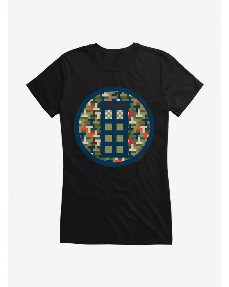 Doctor Who TARDIS Camo Pixelated Girls T-Shirt $11.21 T-Shirts