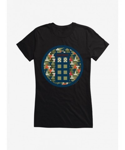 Doctor Who TARDIS Camo Pixelated Girls T-Shirt $11.21 T-Shirts