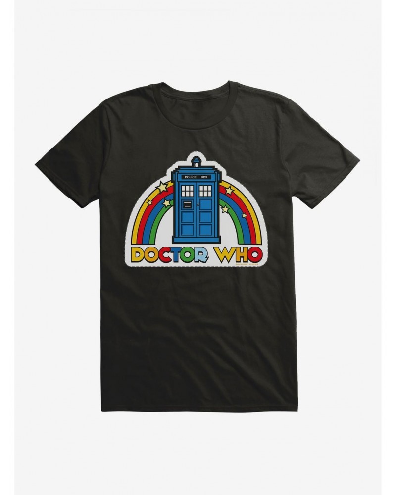 Doctor Who Thirteenth Doctor Rainbow TARDIS Badge T-Shirt $10.28 T-Shirts