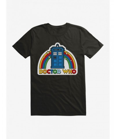 Doctor Who Thirteenth Doctor Rainbow TARDIS Badge T-Shirt $10.28 T-Shirts