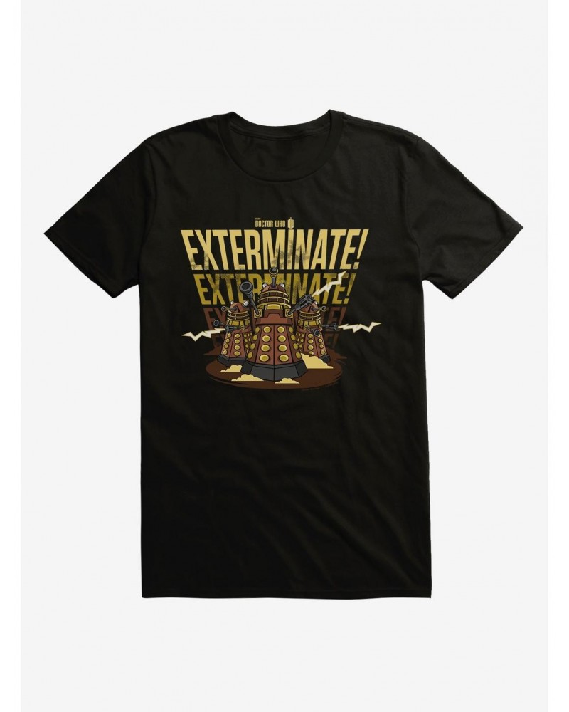 Doctor Who Exterminate Exterminate Exterminate T-Shirt $8.13 T-Shirts