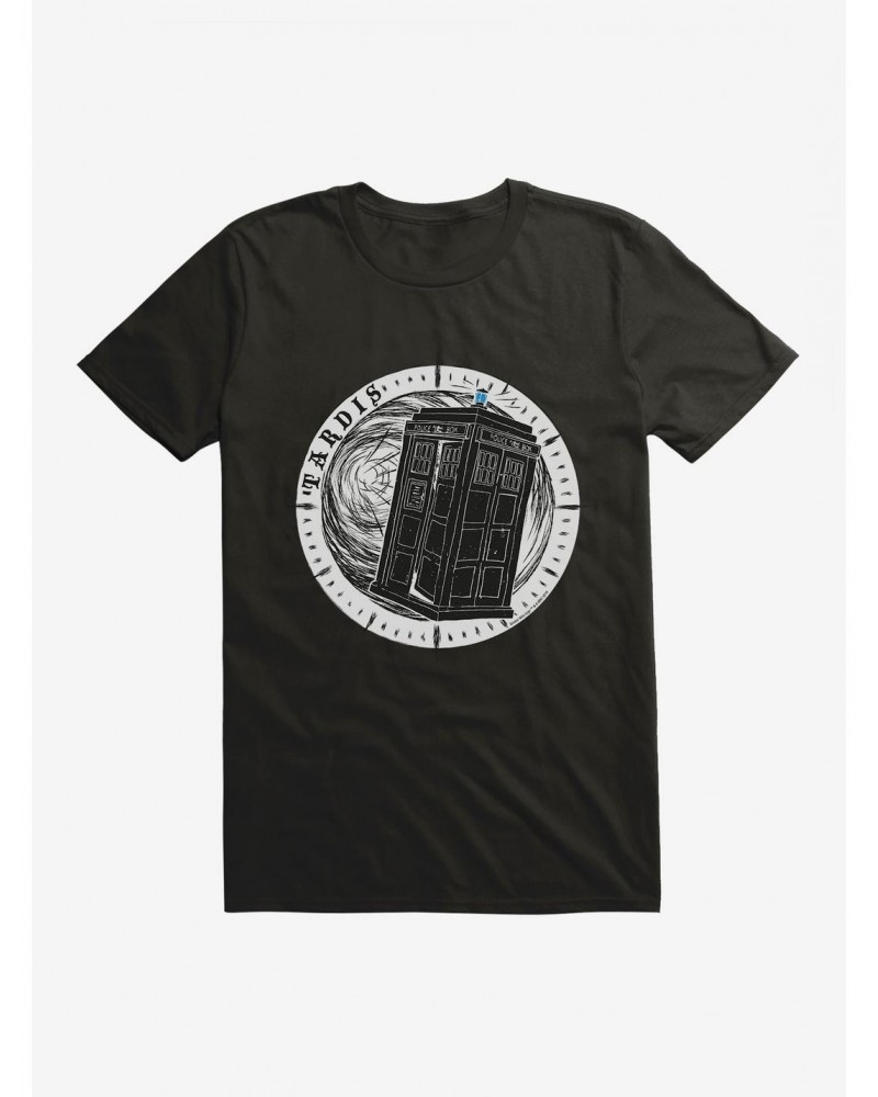 Doctor Who TARDIS Grayscale Sketch T-Shirt $10.52 T-Shirts