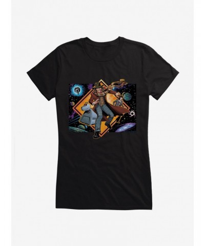 Doctor Who The Fourth Doctor, K9, And Sarah Jane In Space Girls T-Shirt $10.46 T-Shirts