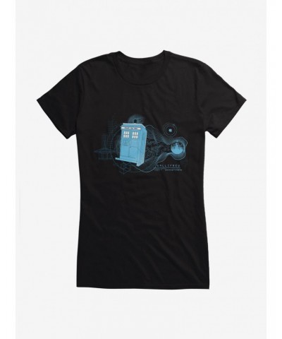 Doctor Who TARDIS Wibbly Wobbly Girls T-Shirt $7.72 T-Shirts