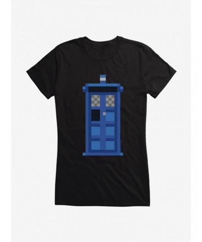 Doctor Who TARDIS Classic Pixelated Girls T-Shirt $9.46 T-Shirts