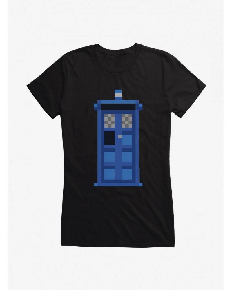 Doctor Who TARDIS Classic Pixelated Girls T-Shirt $9.46 T-Shirts