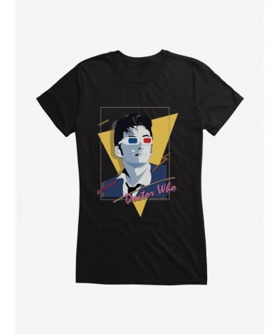 Doctor Who The Tenth Doctor 80s Art Girls T-Shirt $9.21 T-Shirts